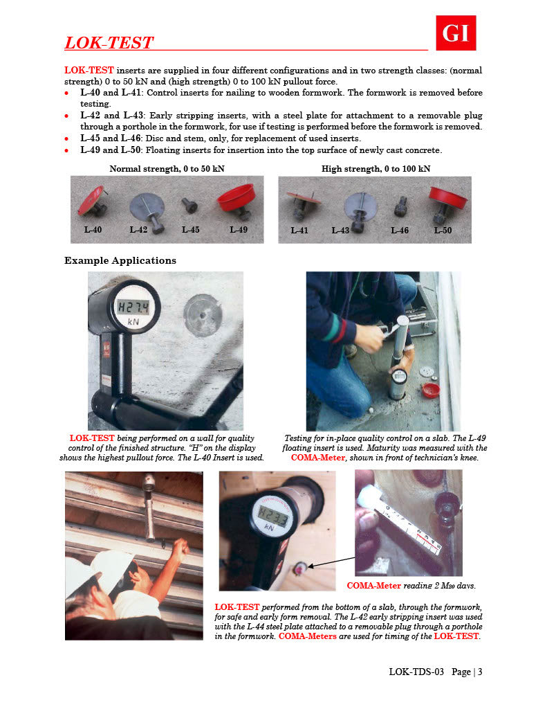 Lok Testing LOK-TEST Pull-Out test system