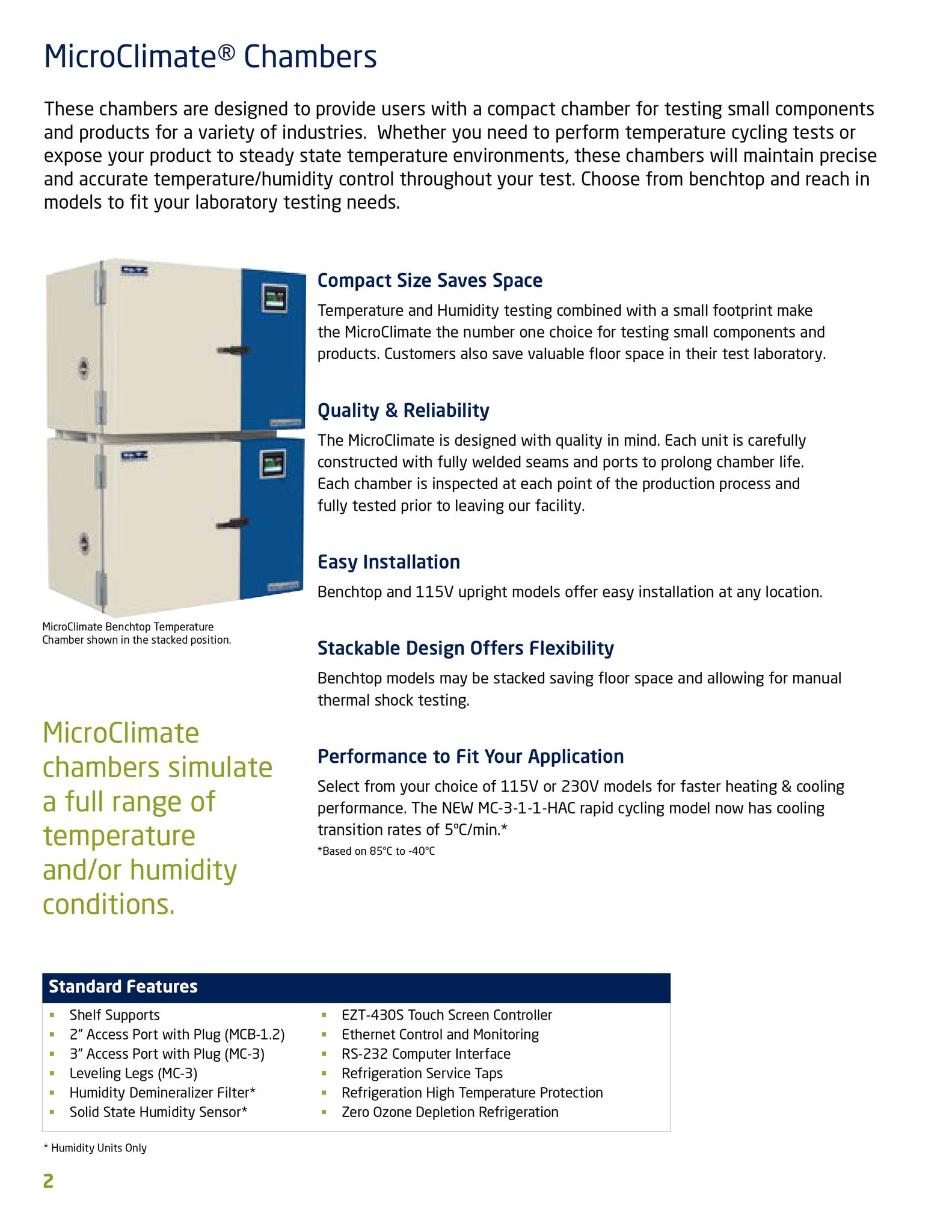 Compact Environmental Control Unit MicroClimate® 3 Compact Environmental Chambers